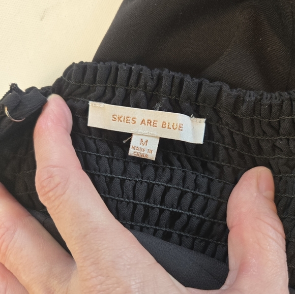 Skies Are Blue Black Size‎ Med Wide Leg Pantsuit With Lace Details - Picture 7 of 9